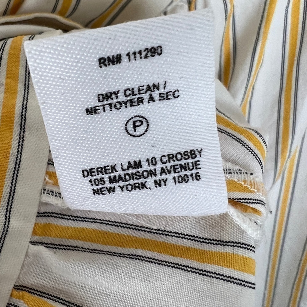 Derek Lam 10 Crosby Bell Sleeve Cropped Tie Waist Striped Top - Picture 5 of 7